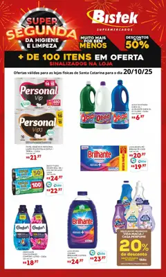 Pré-Visualização do folheto "Ofertas Super Segunda" da loja Bistek Supermercados válido a partir de 20/10/2025
