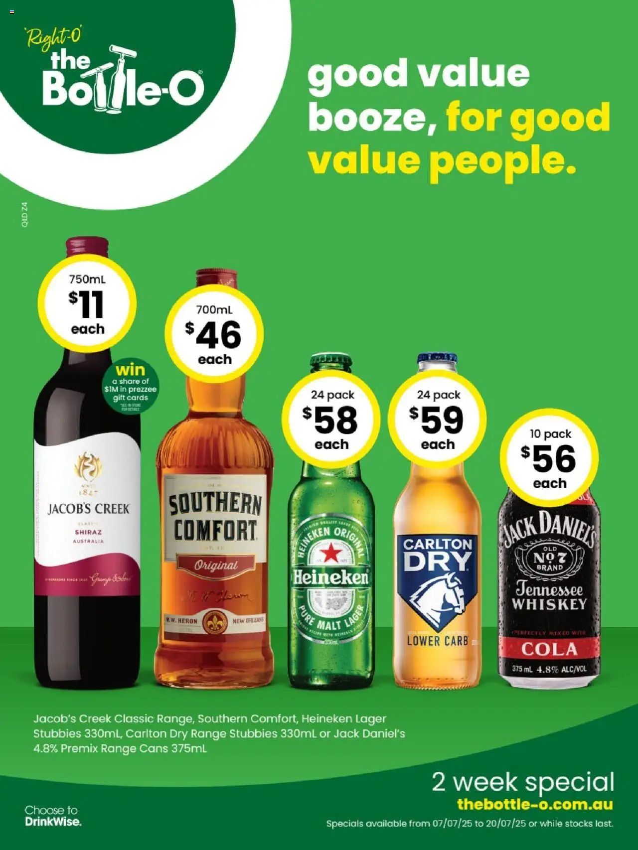 The Bottle-O catalogue valid from 07/07/2025 - page 1 - Heineken, Whiskey, Jack Daniel’s