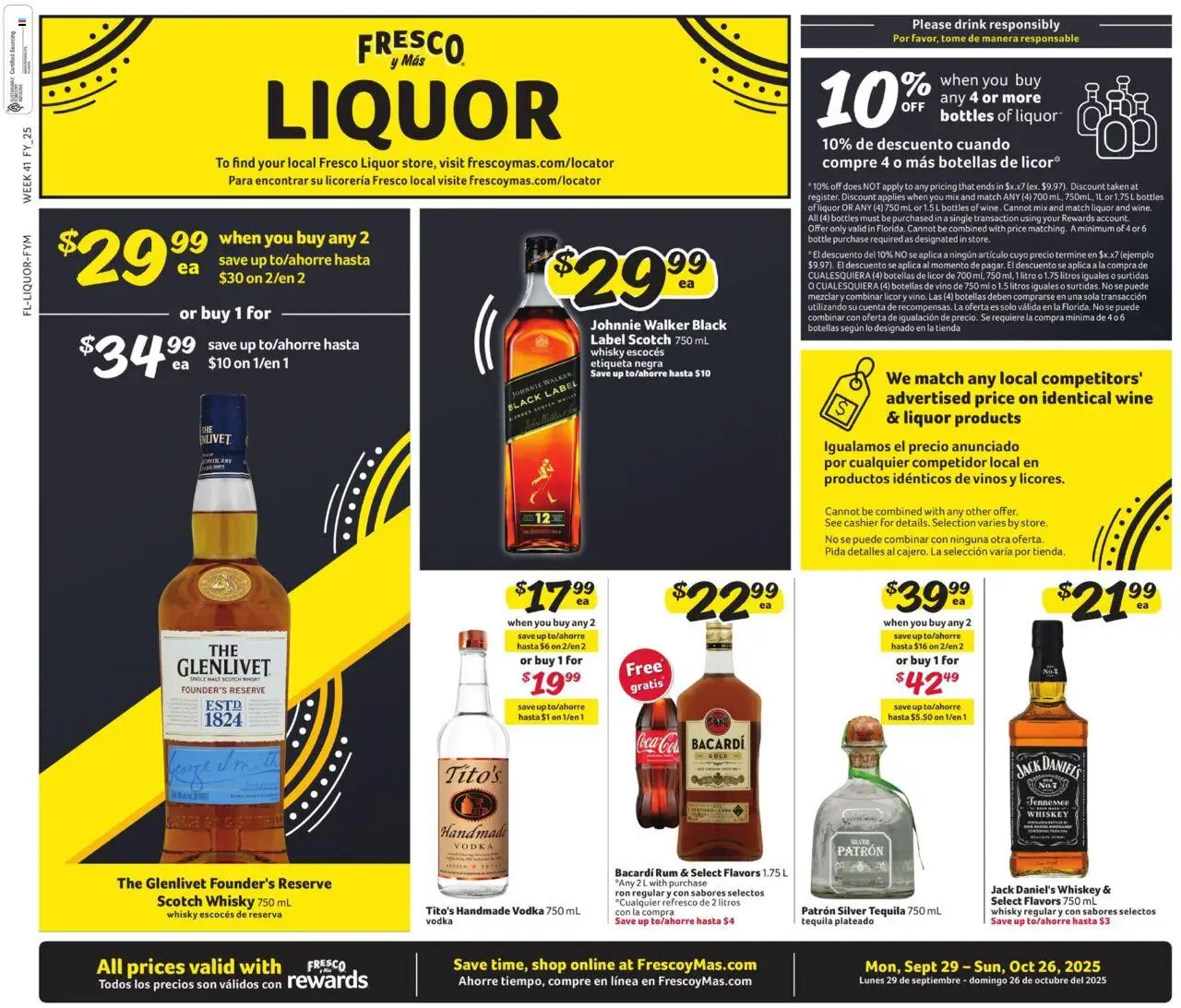 Fresco y Más Alcohol Flyer from 09/29/2025 - Flyer - Page number 1