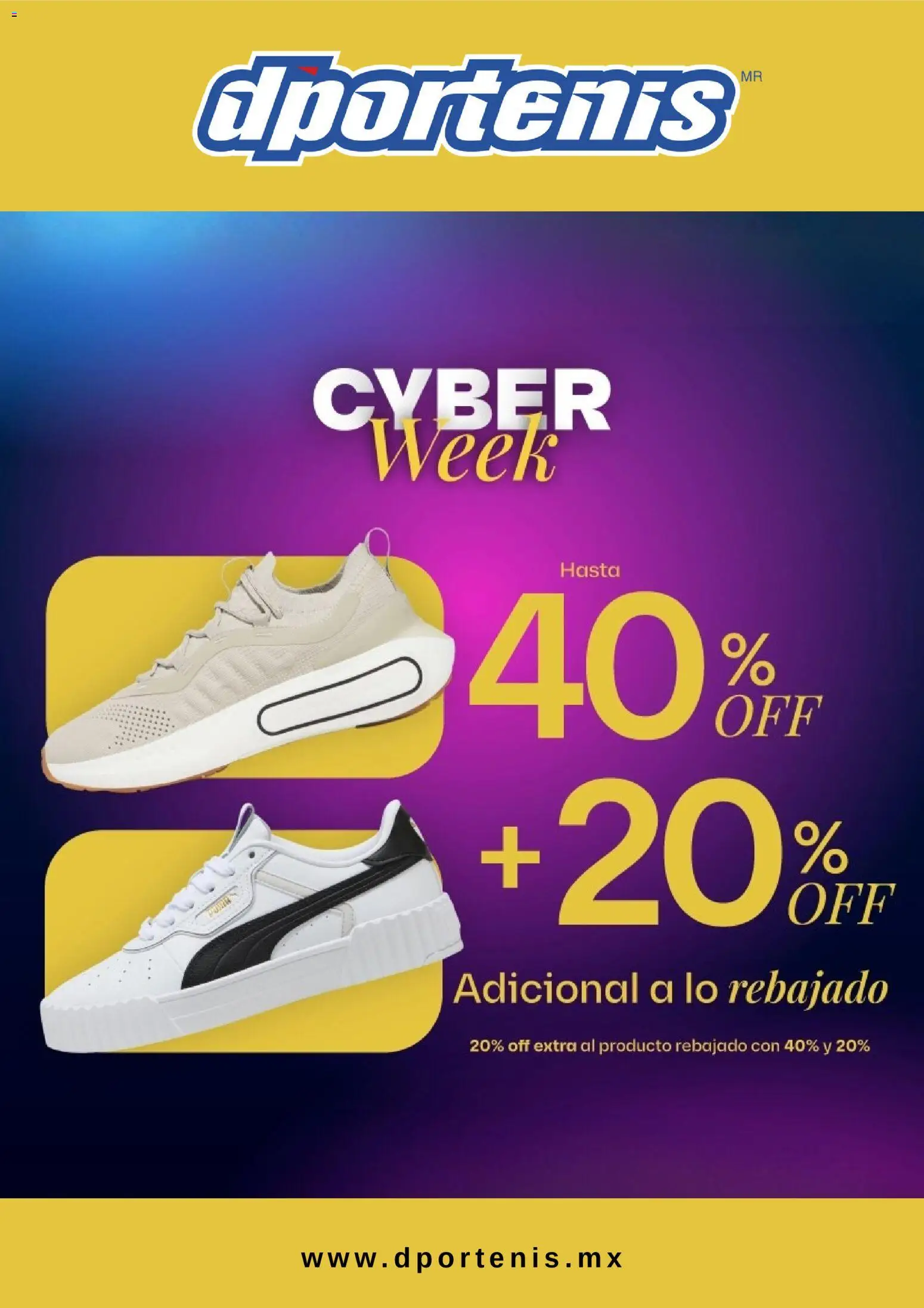 Vista previa las ofertas de la tienda Dportenis - Cyber Day desde el 19/11/2025 