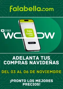 Vista previa de Cyber Wow aviso de la tienda Saga Falabella válido desde 30/10/2025