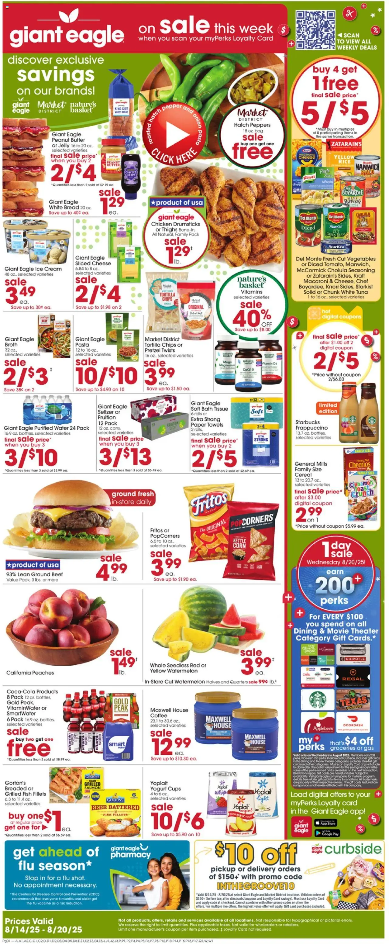 Giant Eagle Weekly Ad from 08/14/2025 - Flyer - Page number 1