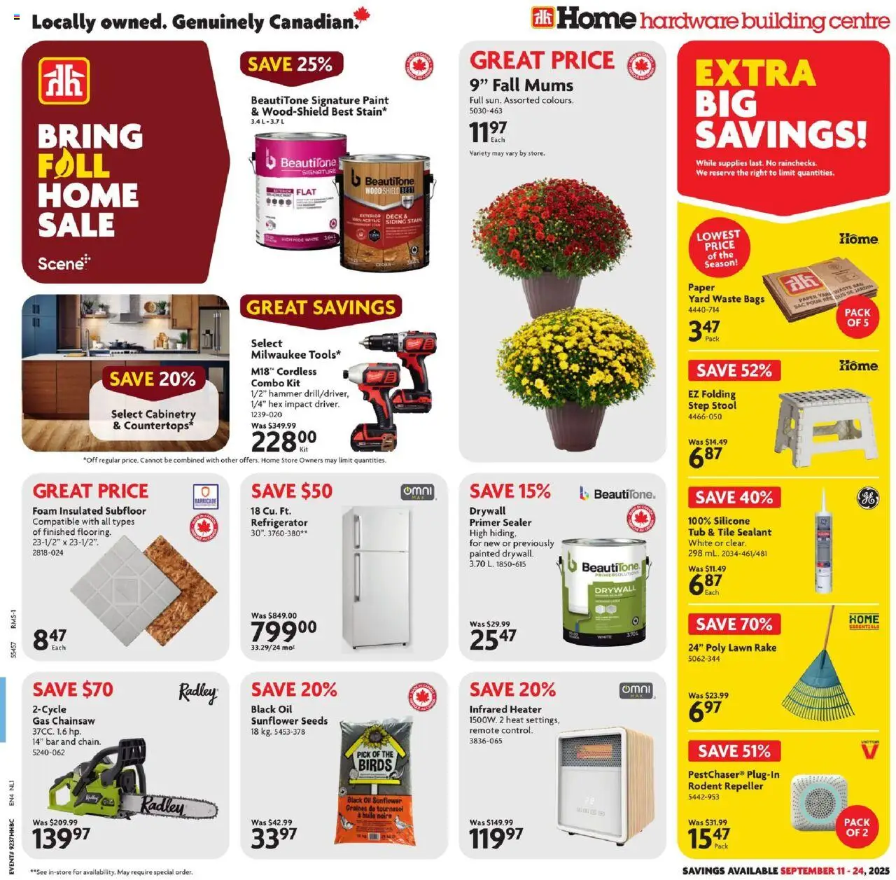 Home Hardware flyer valid from Sep 11, 2025 - page number 1