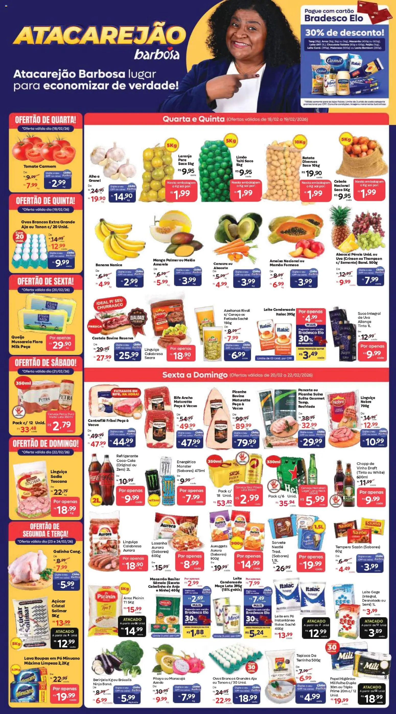 Pré-Visualização do folheto "Ofertas da semana" da loja Barbosa Supermercados válido a partir de 18/02/2026