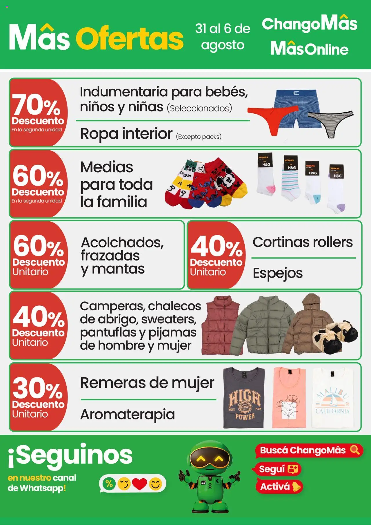 Changomas MasOfertas Indumentaria del 31/07/2025 >> Catálogo