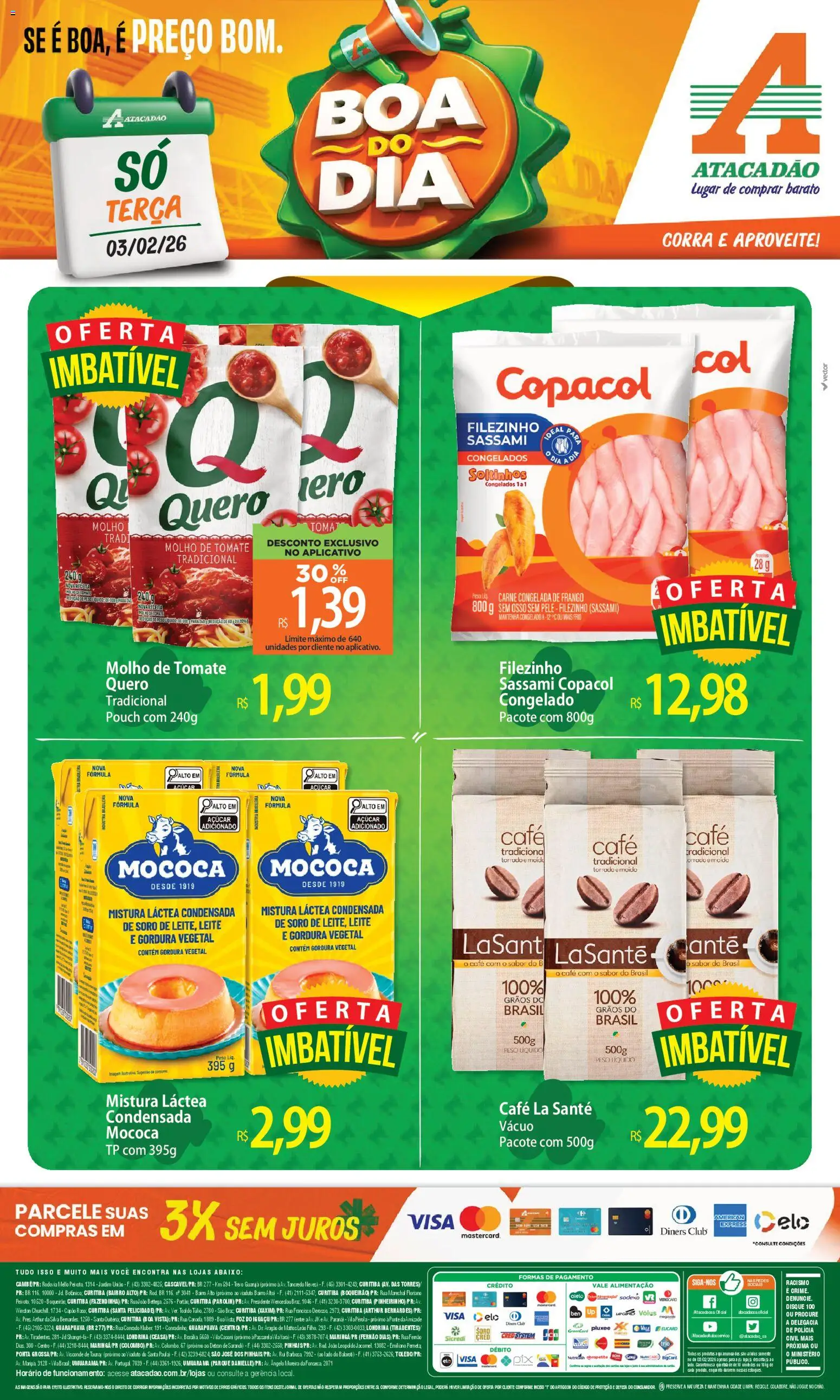 Pré-Visualização do folheto "Ofertas - PR" da loja Atacadão válido a partir de 03/02/2026