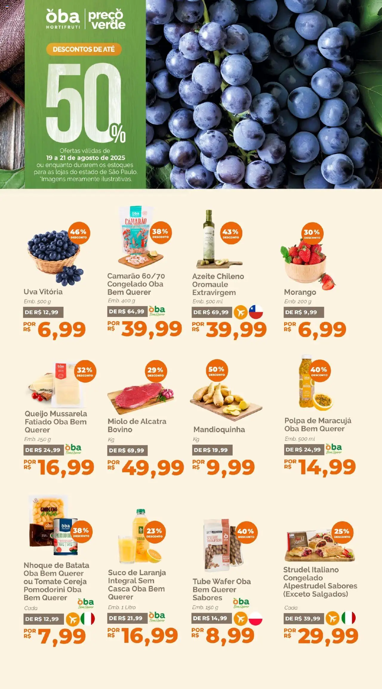 Oba Hortifruti folheto "Ofertas da semana" válido a partir de 19/08/2025 - número de página 1