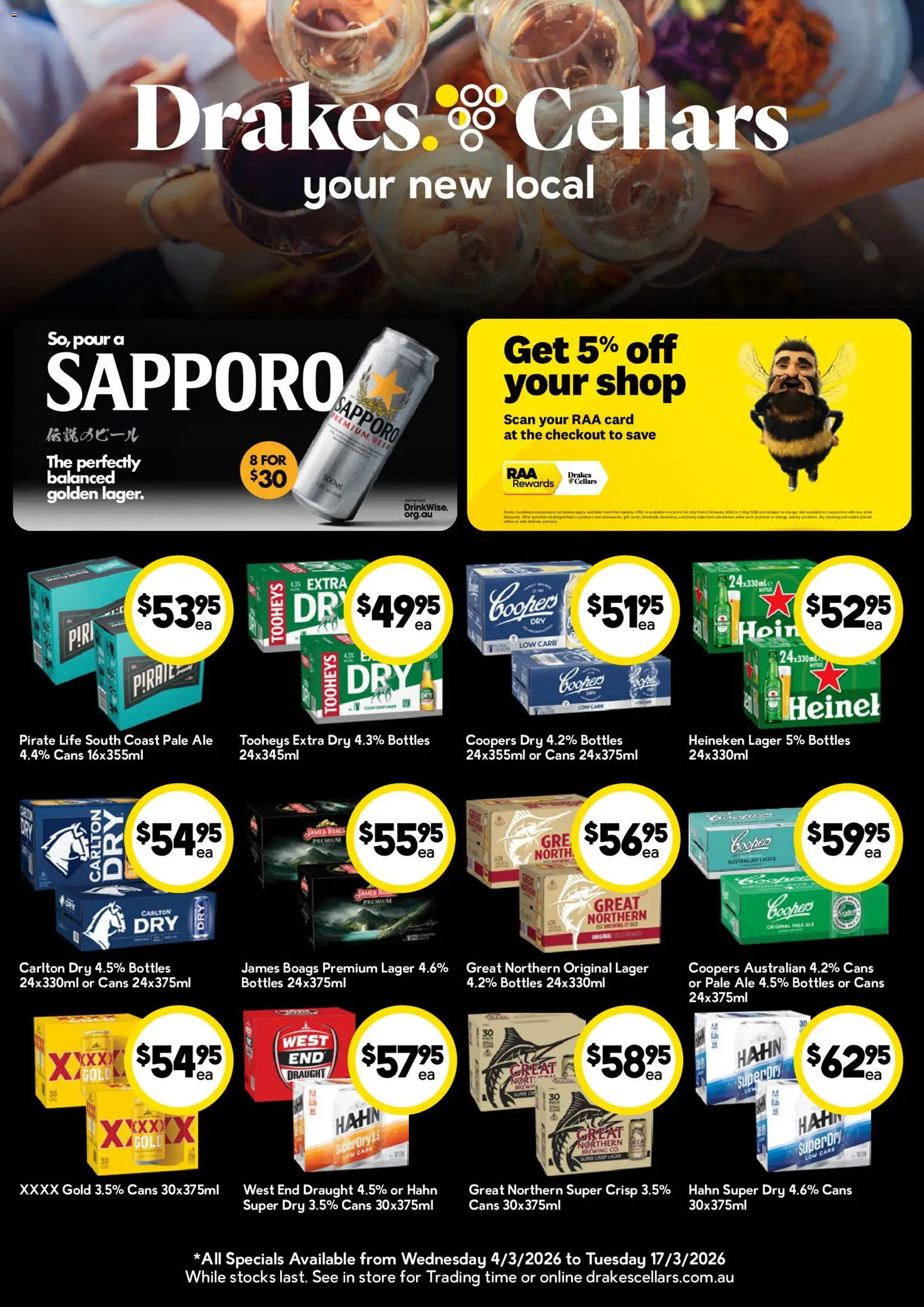 Preview of catalogue Drakes Cellars from shop Drakes valid 04/03/2026 - Heineken, Beer, Phone