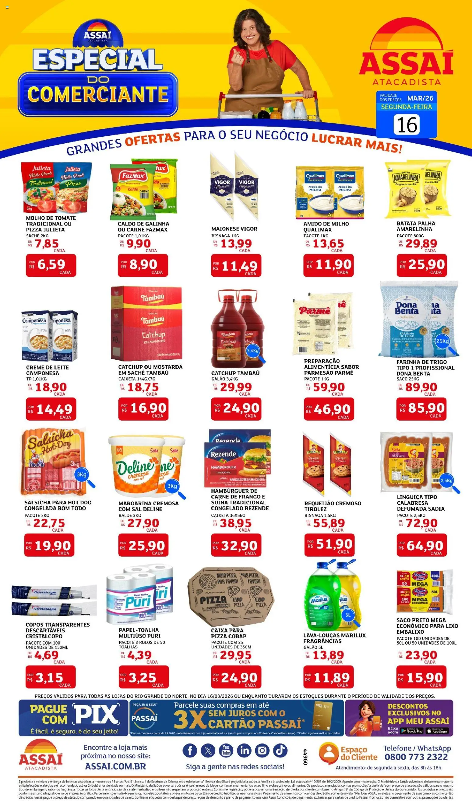 Pré-Visualização do folheto "Assaí Atacadista ofertas - RN" da loja Assaí Atacadista válido a partir de 16/03/2026