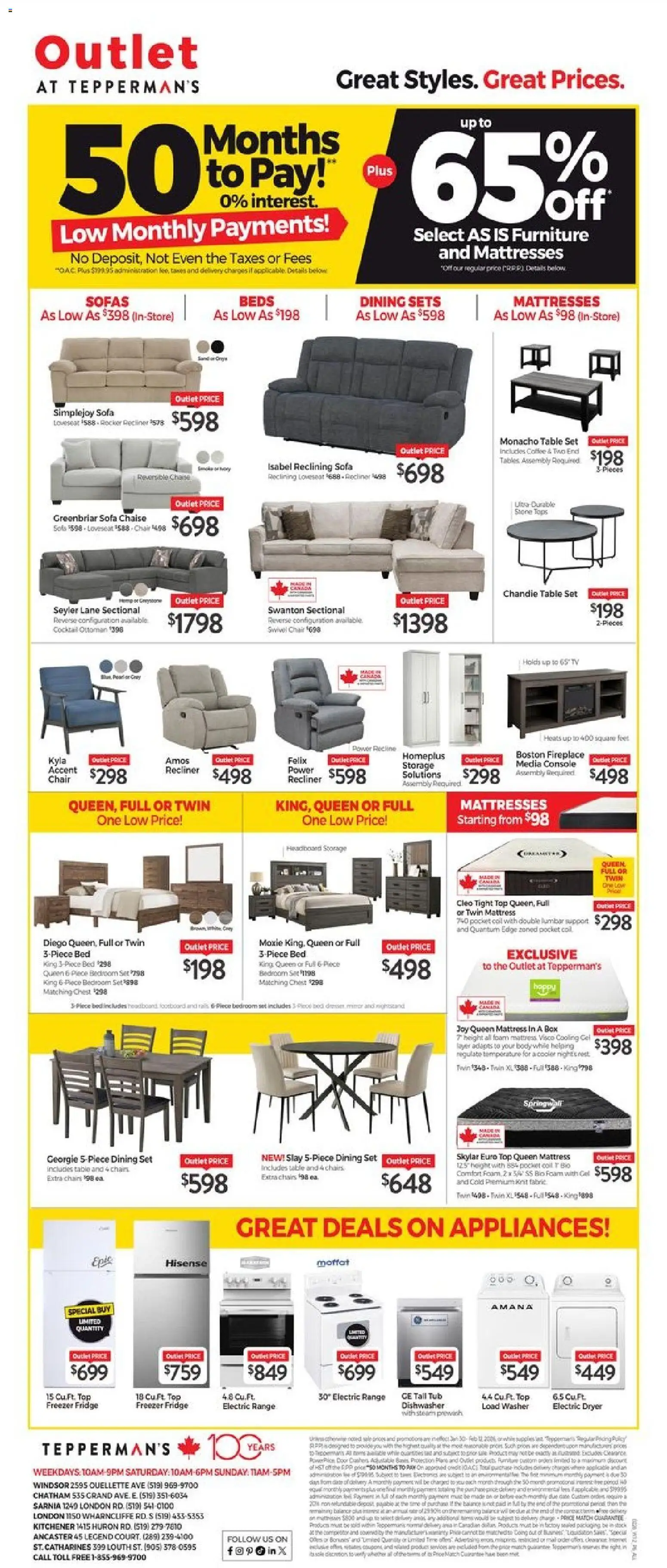 Preview of leaflet Outlet from shop Tepperman's is valid from Feb 06, 2026
