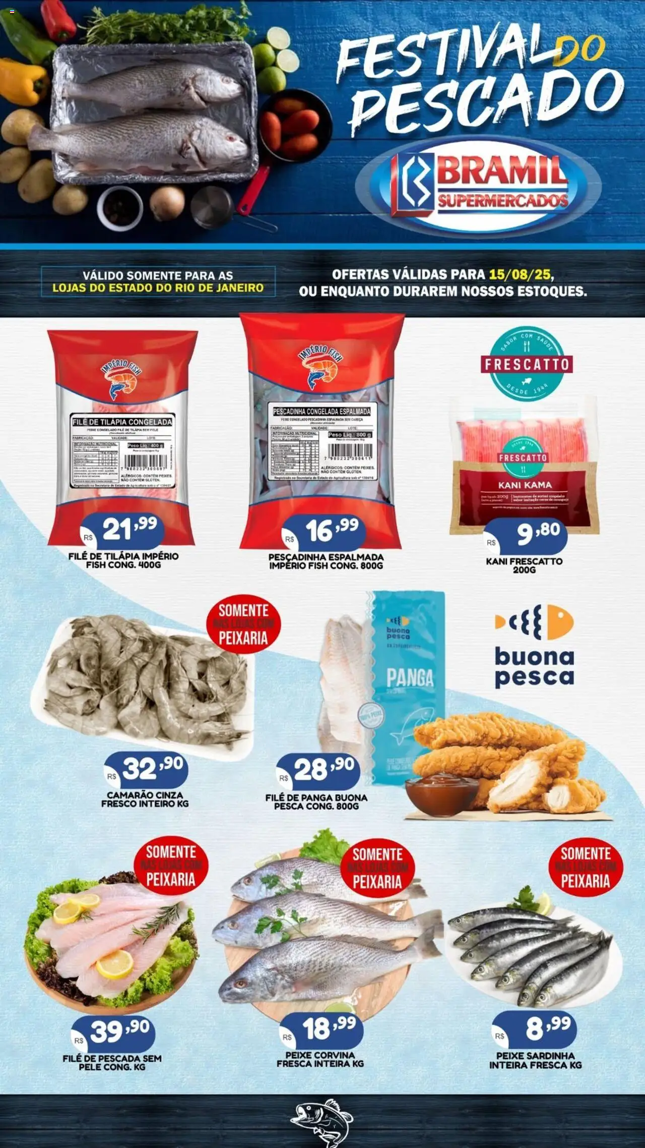 Bramil Supermercados folheto "Ofertas Festival do Pescado" válido a partir de 15/08/2025 - número de página 1