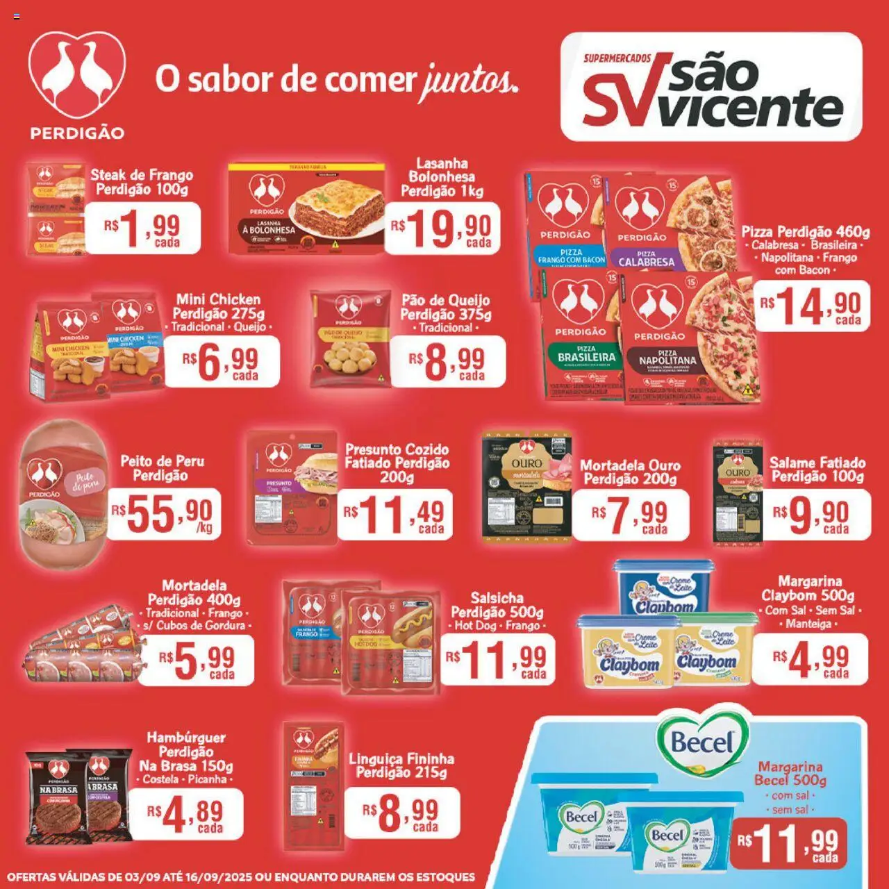 Supermercados São Vicente folheto "Ofertas Perdigão" válido a partir de 03/09/2025 - número de página 1