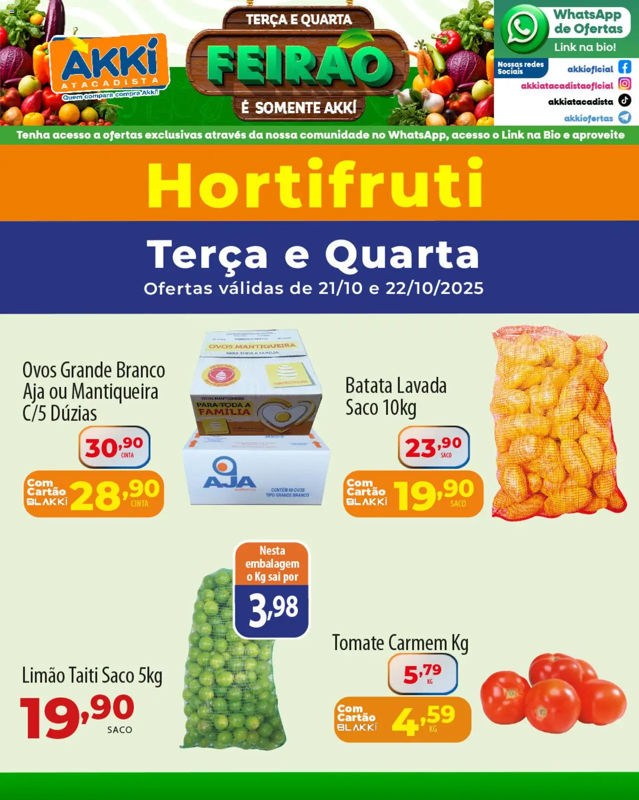 Akki Atacadista folheto "Ofertas Hortifruti" válido a partir de 21/10/2025 - número de página 1