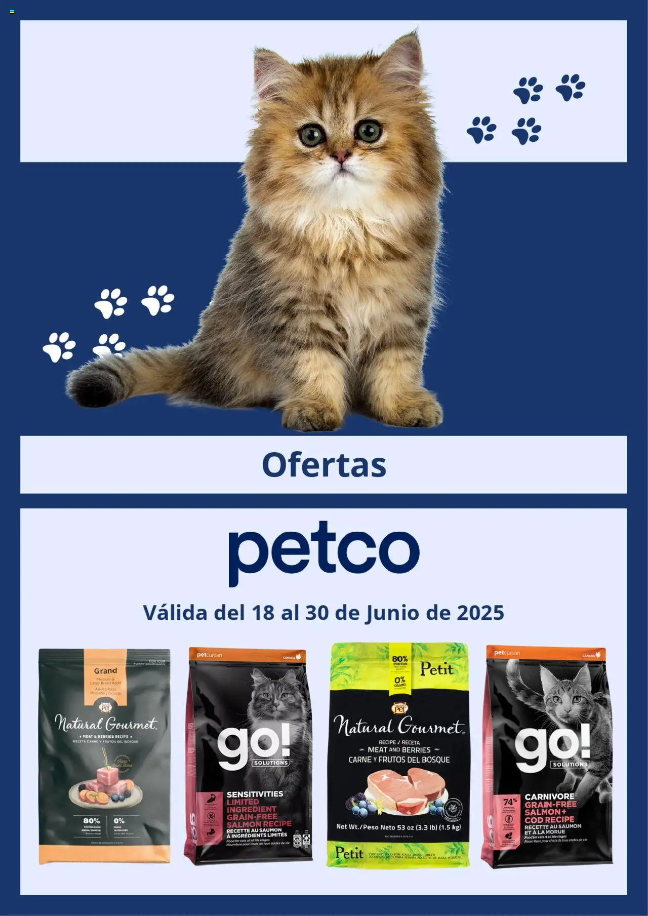 Catálogo PetCo y sus promociones válidas desde el 18/06/2025 - Número de página 1 - Frutos del bosque, Salmón, Carne