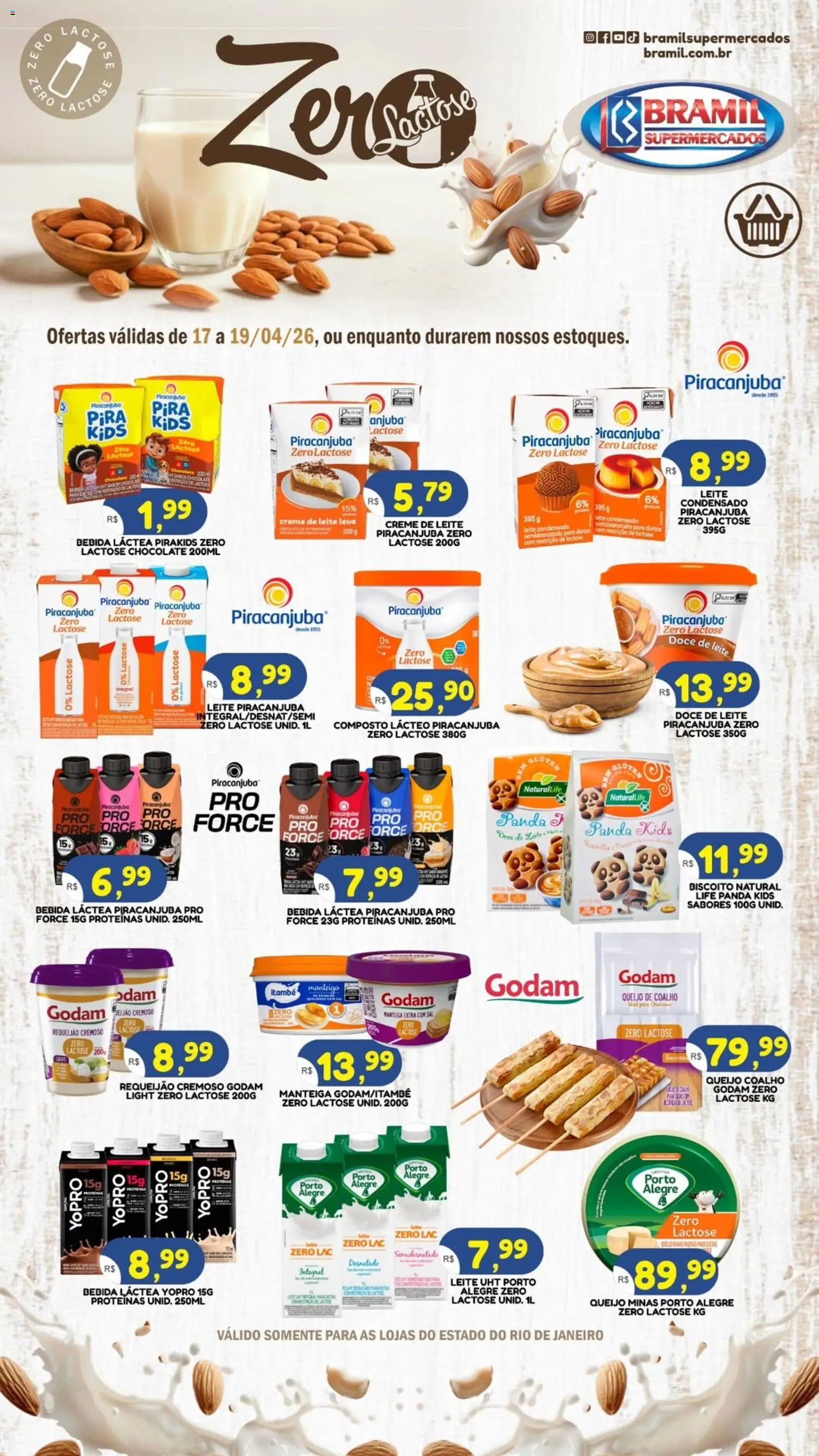 Pré-Visualização do folheto "Bramil Supermercados ofertas Zero Lactose" da loja Bramil Supermercados válido a partir de 17/04/2026