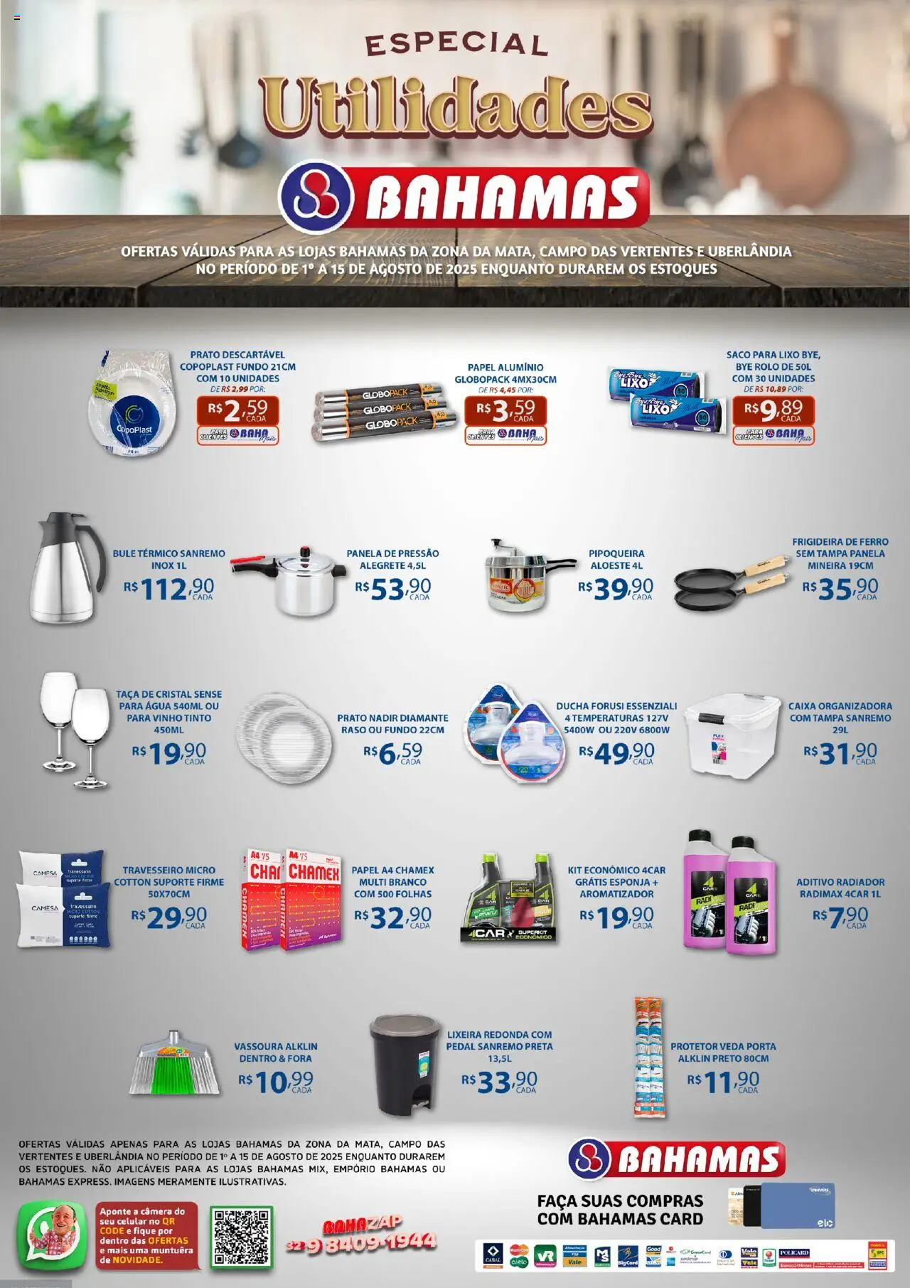Bahamas Supermercados folheto "Ofertas Especial Utilidades" válido a partir de 01/08/2025 - número de página 1