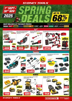 Preview of catalogue Catalogue from shop Sydney Tools valid 01/09/2025