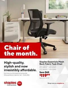 Un aperçu du dépliant Business Flyer du magasin Staples est valide à partir 2 févr. 2026