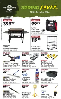 Un aperçu du dépliant Princess Auto - Spring Fever du magasin Princess Auto est valide à partir 14 avr. 2026