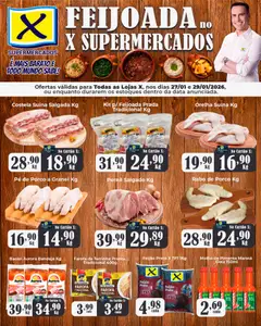 Pré-Visualização do folheto "Ofertas Feijoada" da loja X Supermercados válido a partir de 27/01/2026