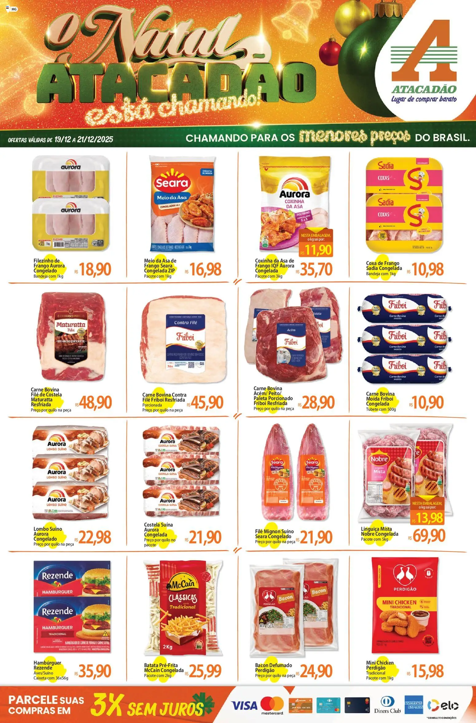Pré-Visualização do folheto "Ofertas - MG" da loja Atacadão válido a partir de 19/12/2025
