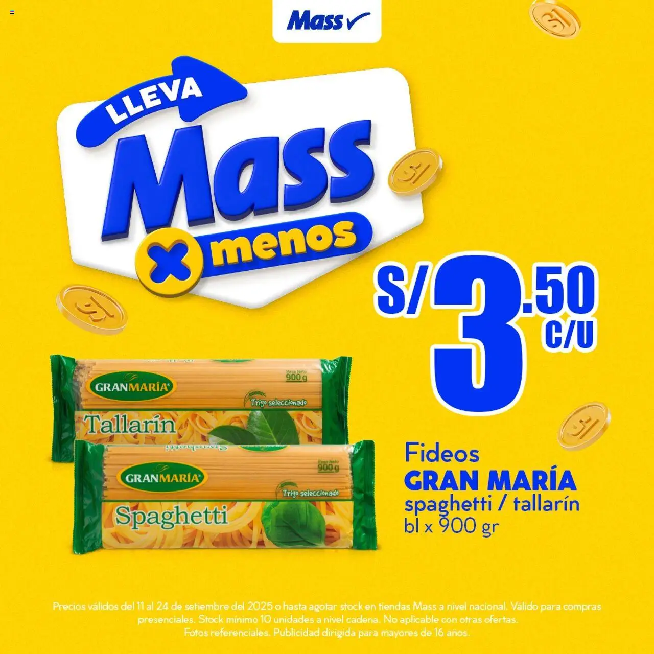 Mass Catálogo (11/09/2025 - 24/09/2025) - ofertas de hoy - número de página 1 - Peso, Fideos