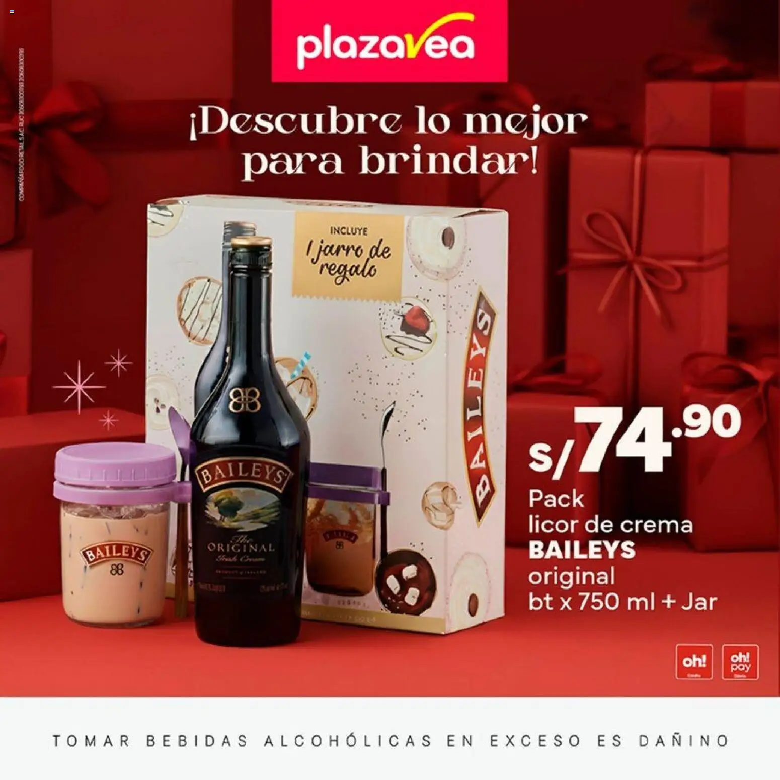 Vista previa de ESPECIAL BEBIDAS N2 de la tienda Plaza Vea válido desde 10/12/2025 - Baileys, Bebidas, Crema, Licor de crema