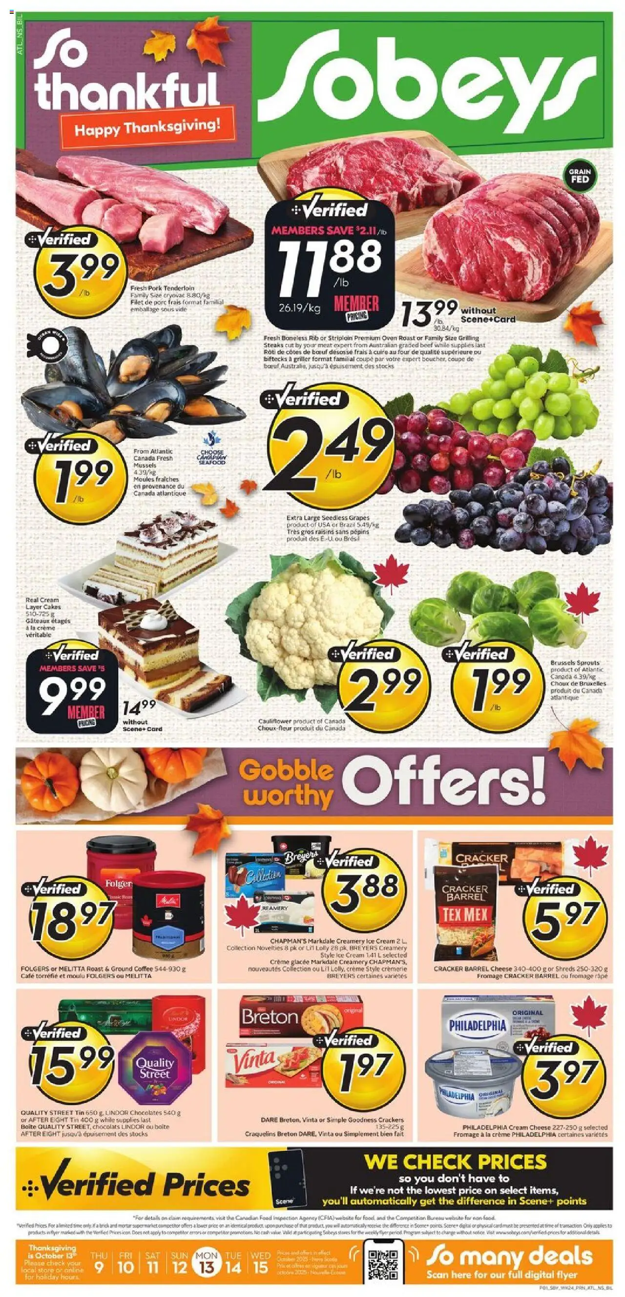 Sobeys flyer valid from Oct 09, 2025 - page number 1