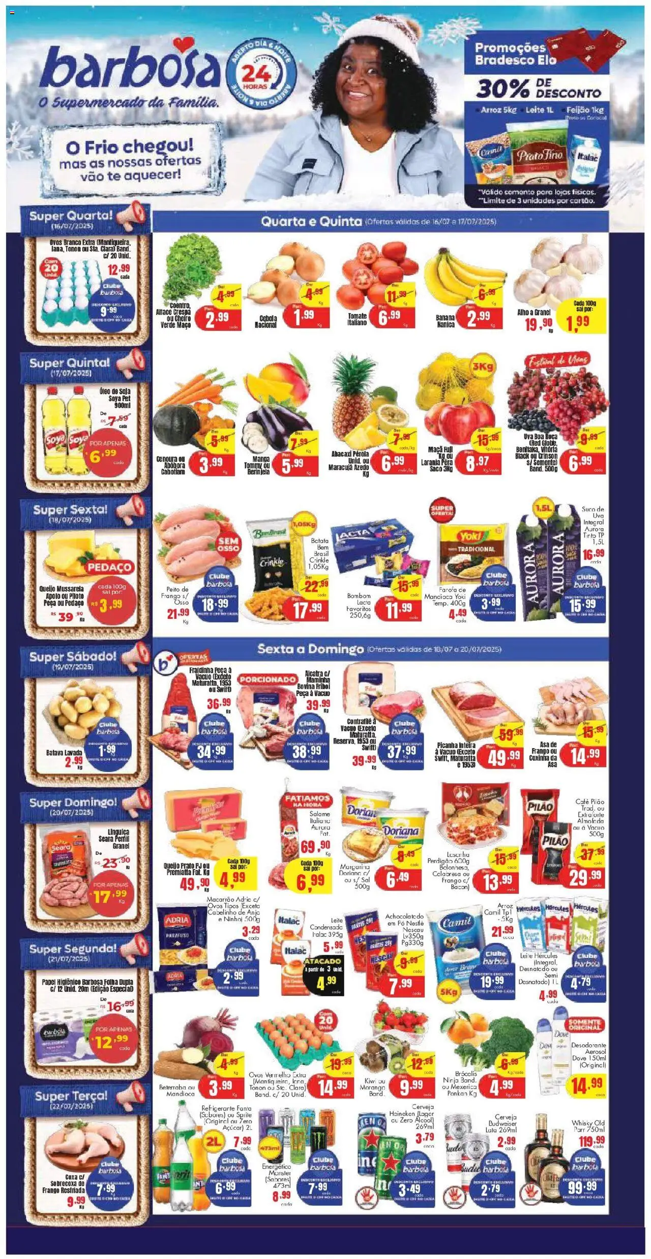 Barbosa Supermercados folheto "Ofertas Rede e Interior" válido a partir de 16/07/2025 - número de página 1