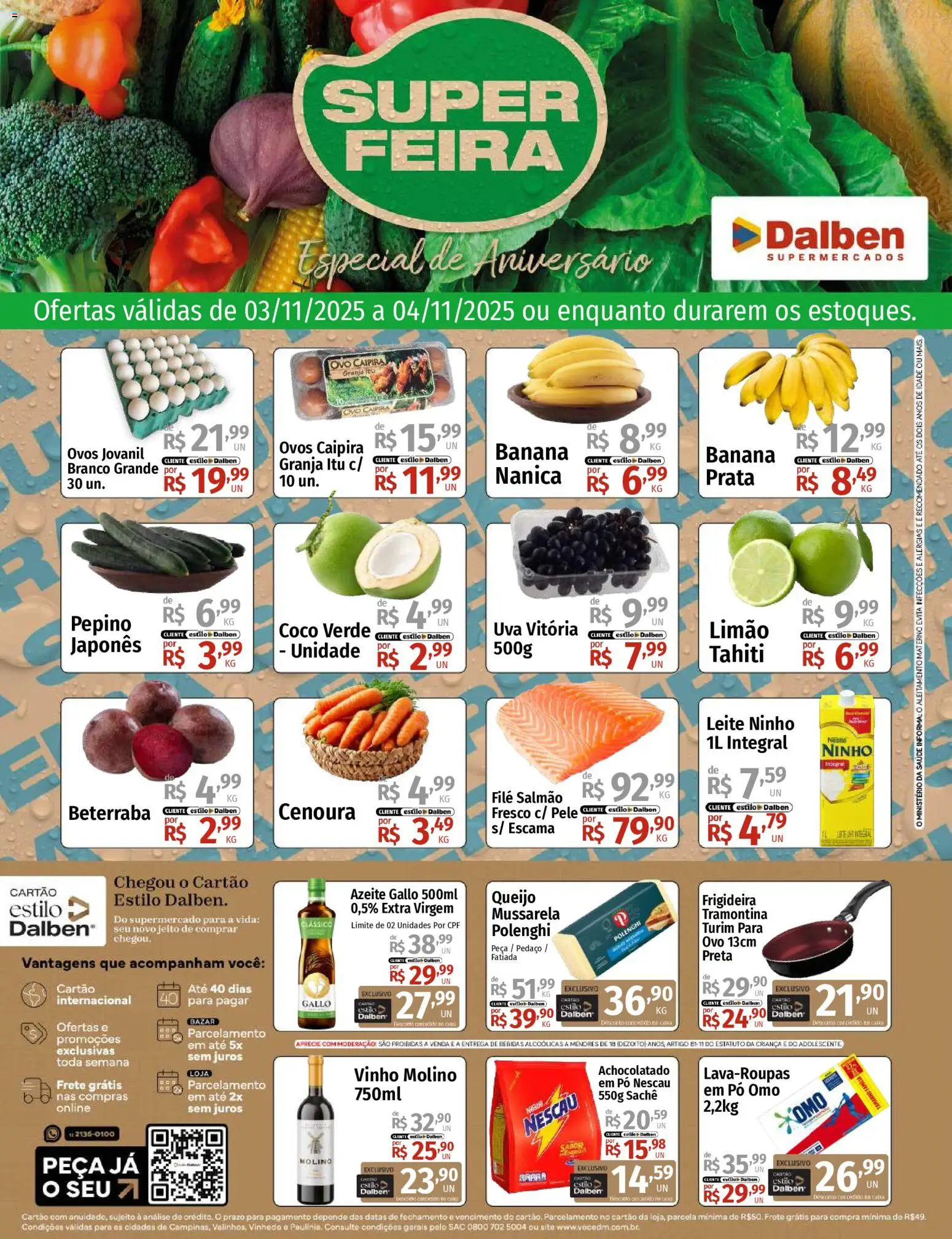Pré-Visualização do folheto "Ofertas Super Feira" da loja Supermercado Dalben válido a partir de 03/11/2025