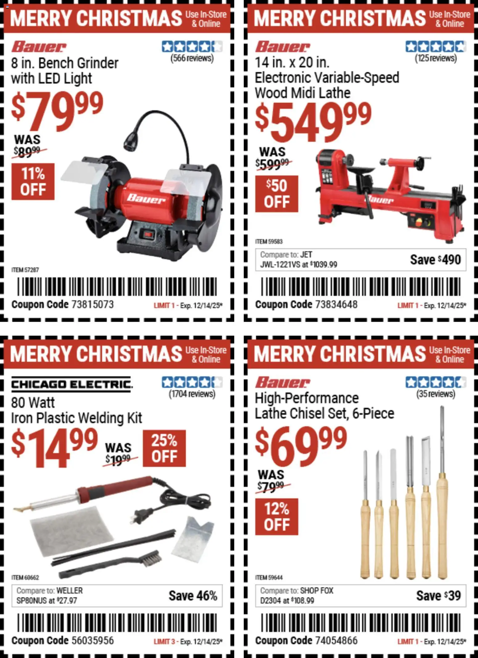 Ad Preview of Harbor Freight Christmas Coupon Deals from 12/02/2025