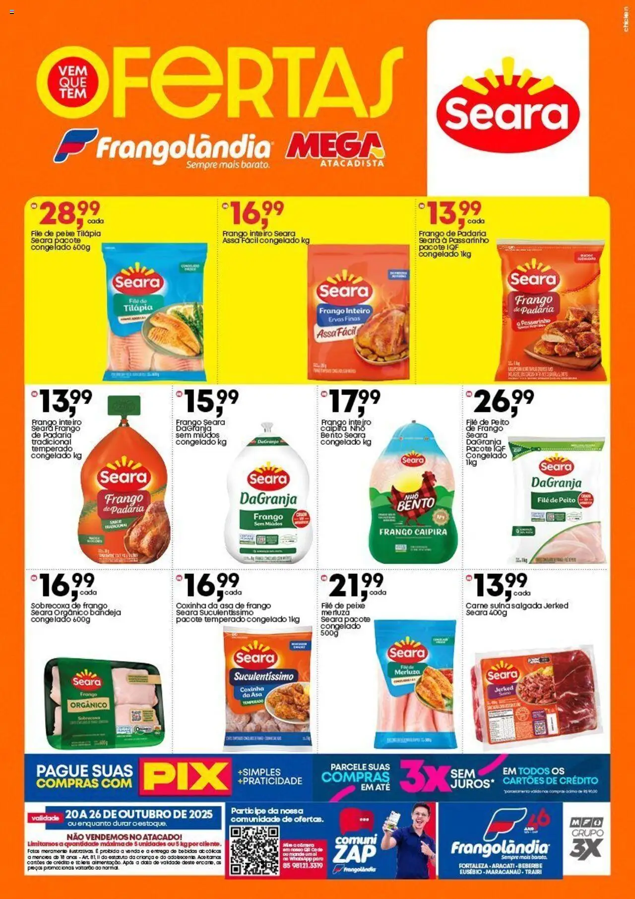 Frangolândia folheto "Ofertas Seara" válido a partir de 20/10/2025 - número de página 1