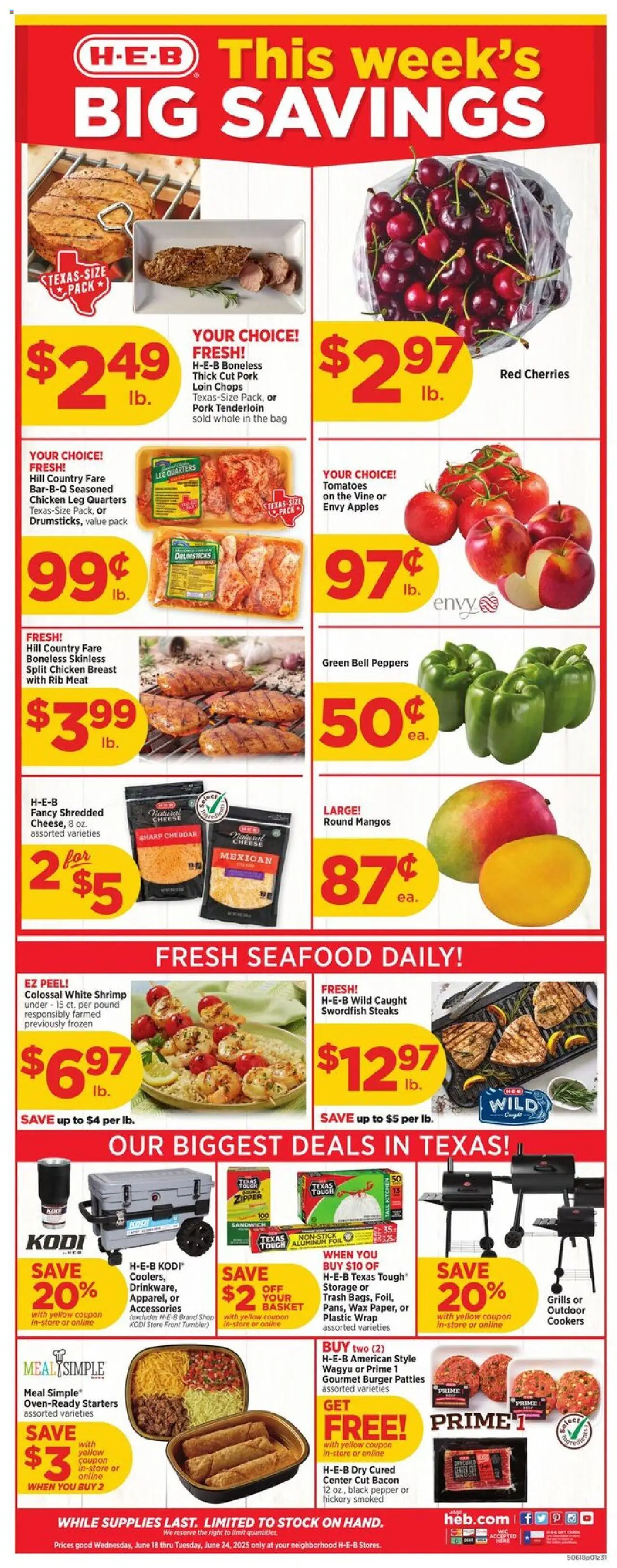 H-E-B Weekly Ad from 06/18/2025 - Flyer - Page number 1
