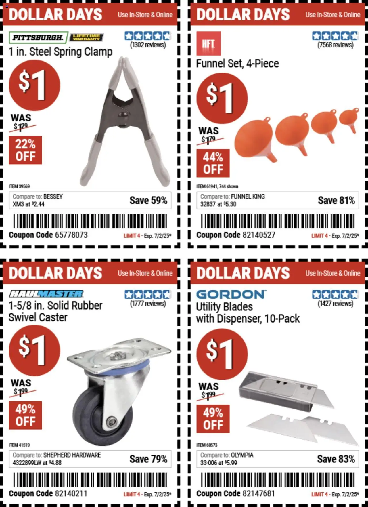 Harbor Freight Dollar Days from 06/19/2025 - Flyer - Page number 1