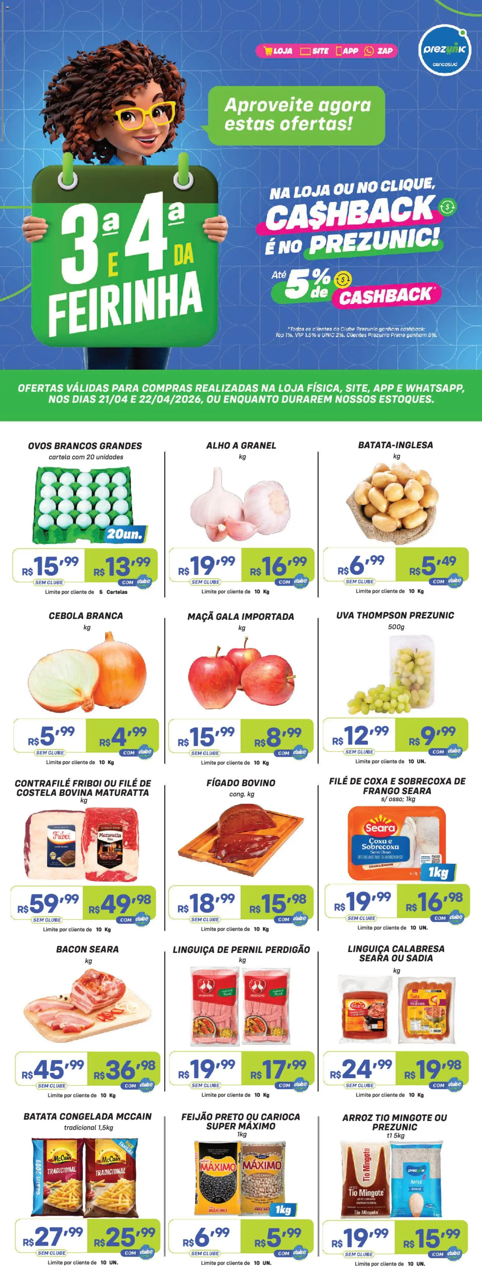 Pré-Visualização do folheto "Prezunic ofertas" da loja Prezunic válido a partir de 21/04/2026
