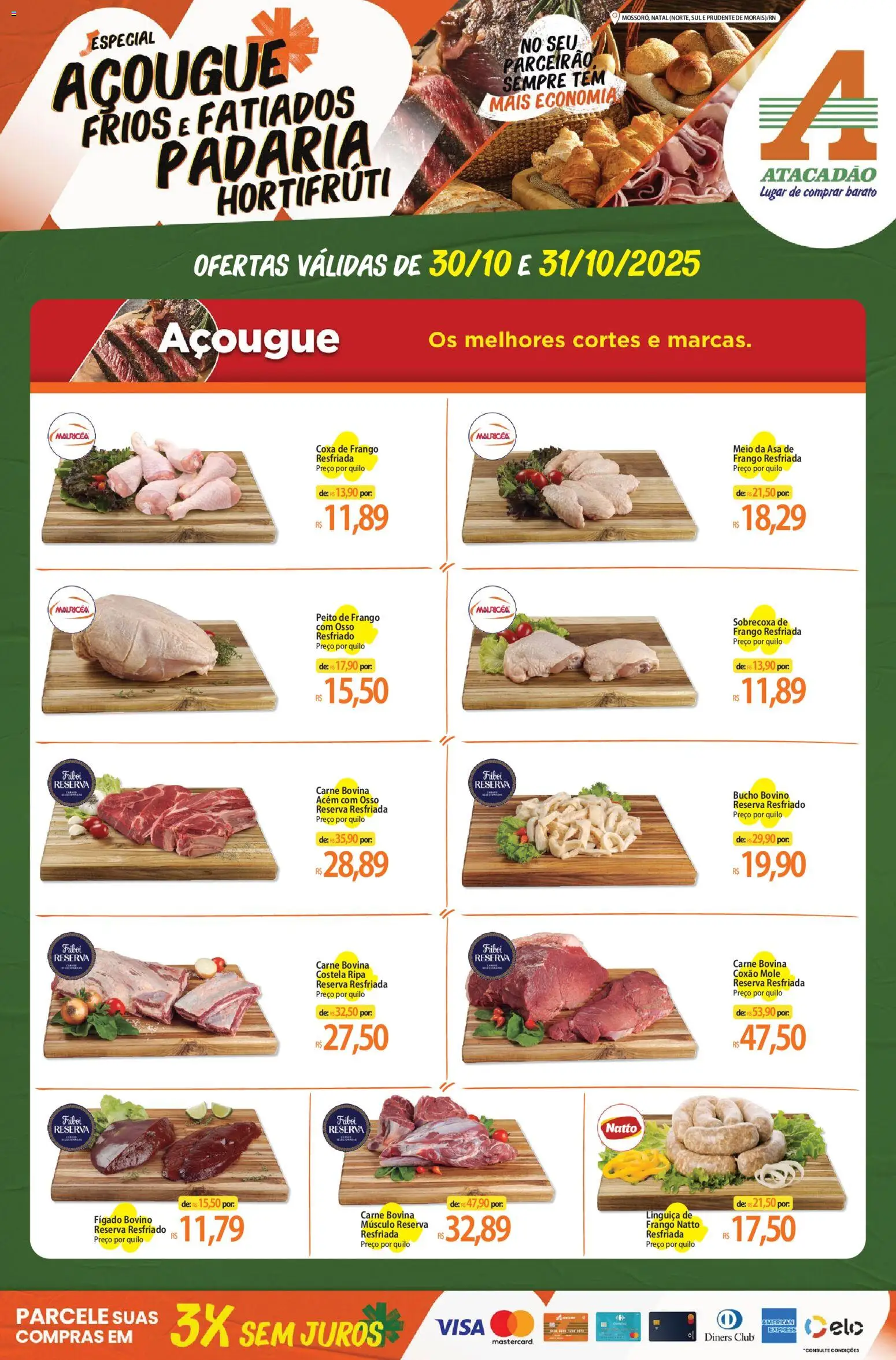 Pré-Visualização do folheto "Ofertas - RN" da loja Atacadão válido a partir de 30/10/2025