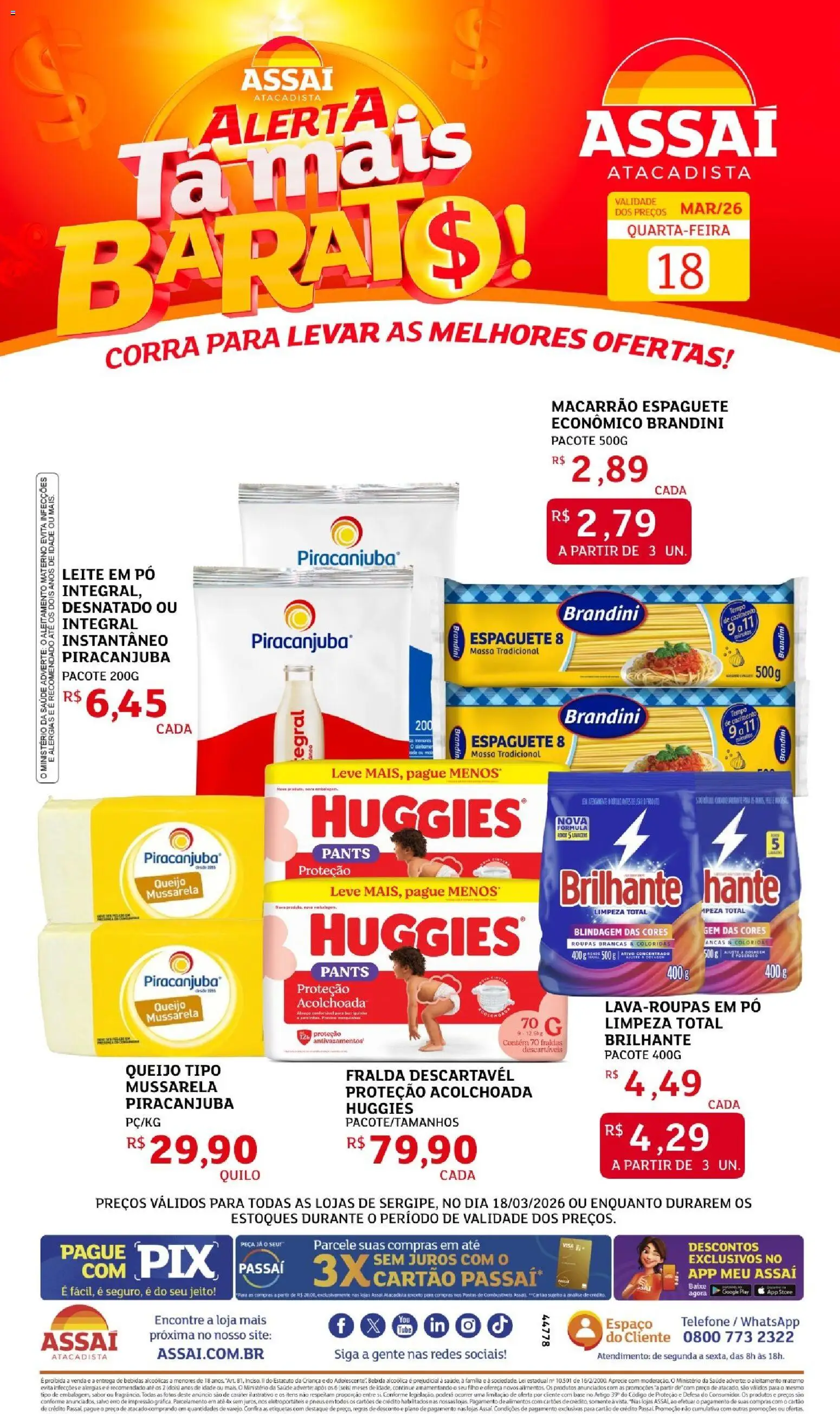 Pré-Visualização do folheto "Assaí Atacadista ofertas - SE" da loja Assaí Atacadista válido a partir de 18/03/2026