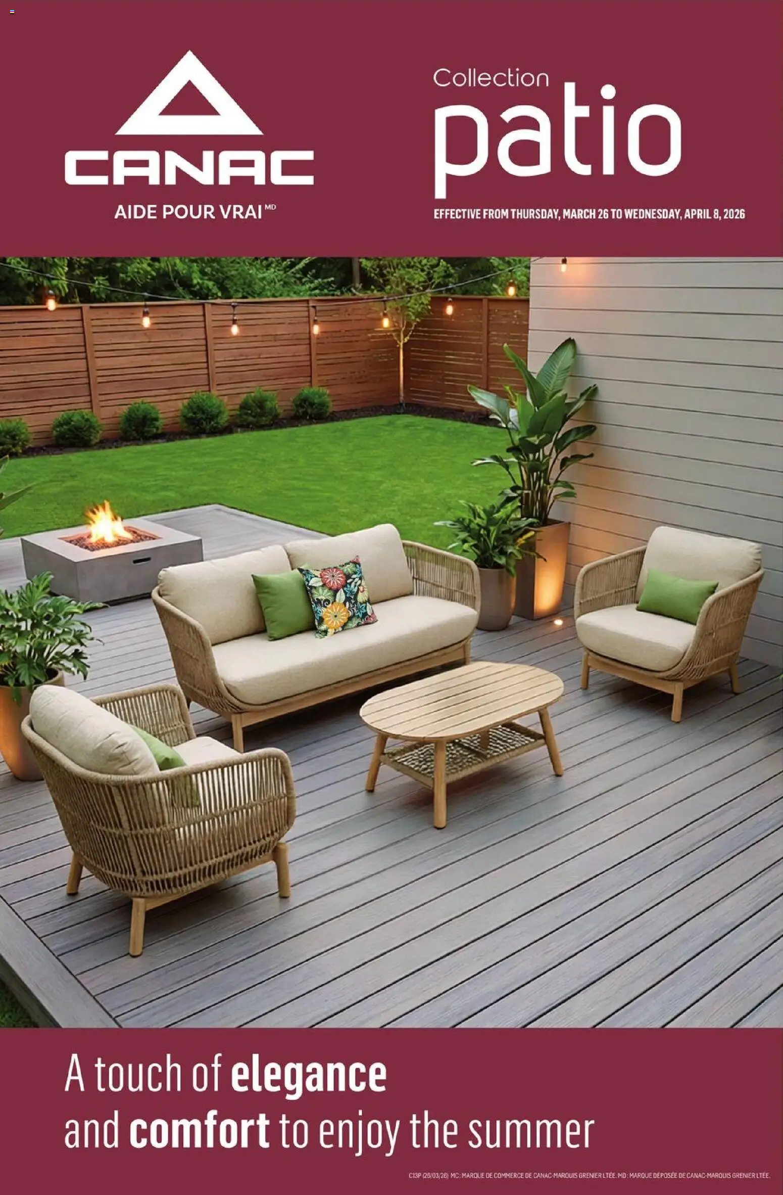 Preview of leaflet Canac flyer - Collection patio from shop Canac is valid from Mar 26, 2026