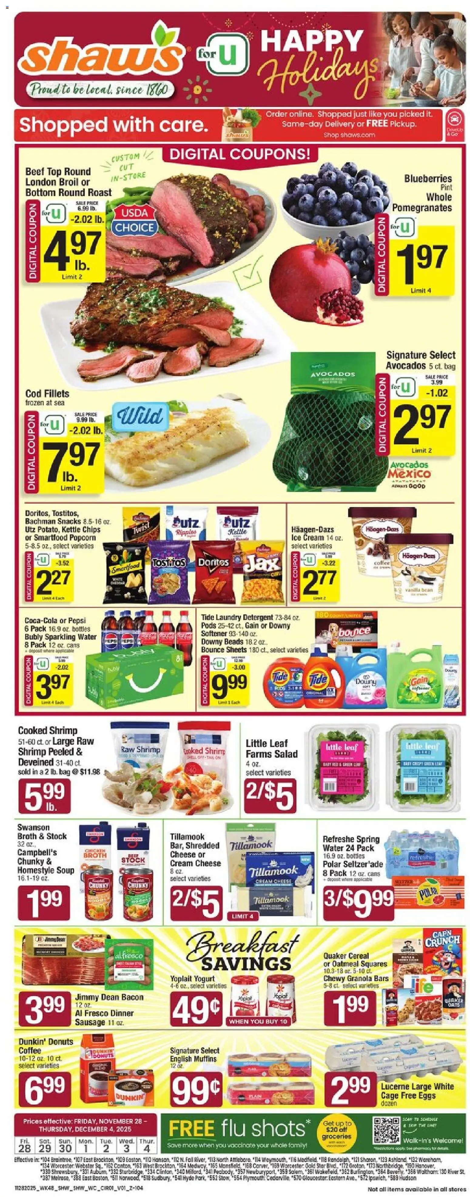 Ad Preview of Shaw's Weekly Ad from 11/28/2025