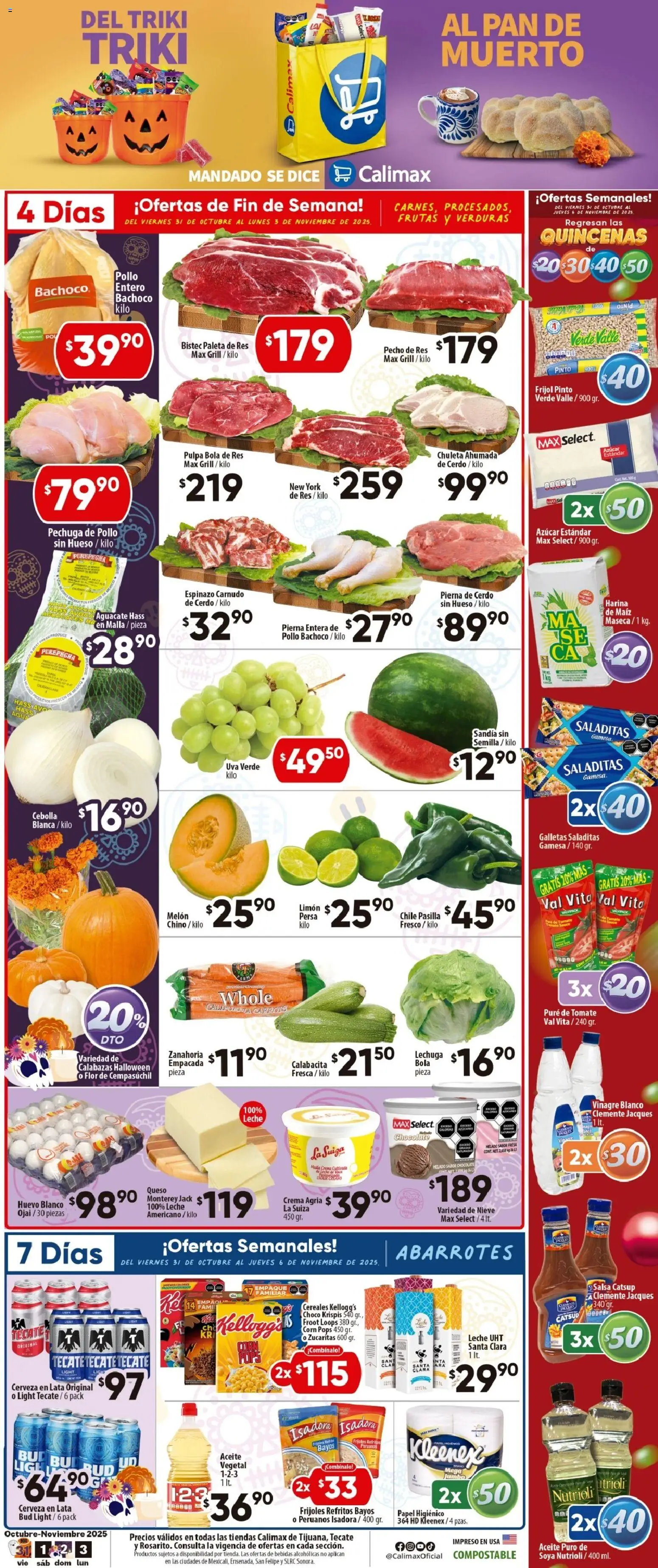 Vista previa las ofertas de la tienda Calimax - Folleto Tijuana desde el 31/10/2025 