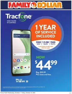 Ad Preview of Family Dollar AT&T/Tracfone from 10/01/2025