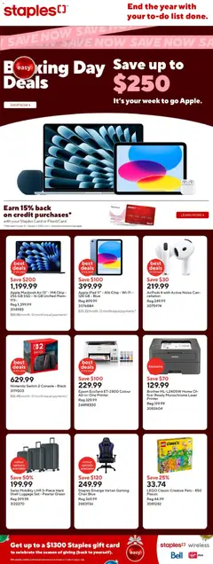 Preview of leaflet Weekly flyer / circulaire from shop Staples is valid from Dec 25, 2025