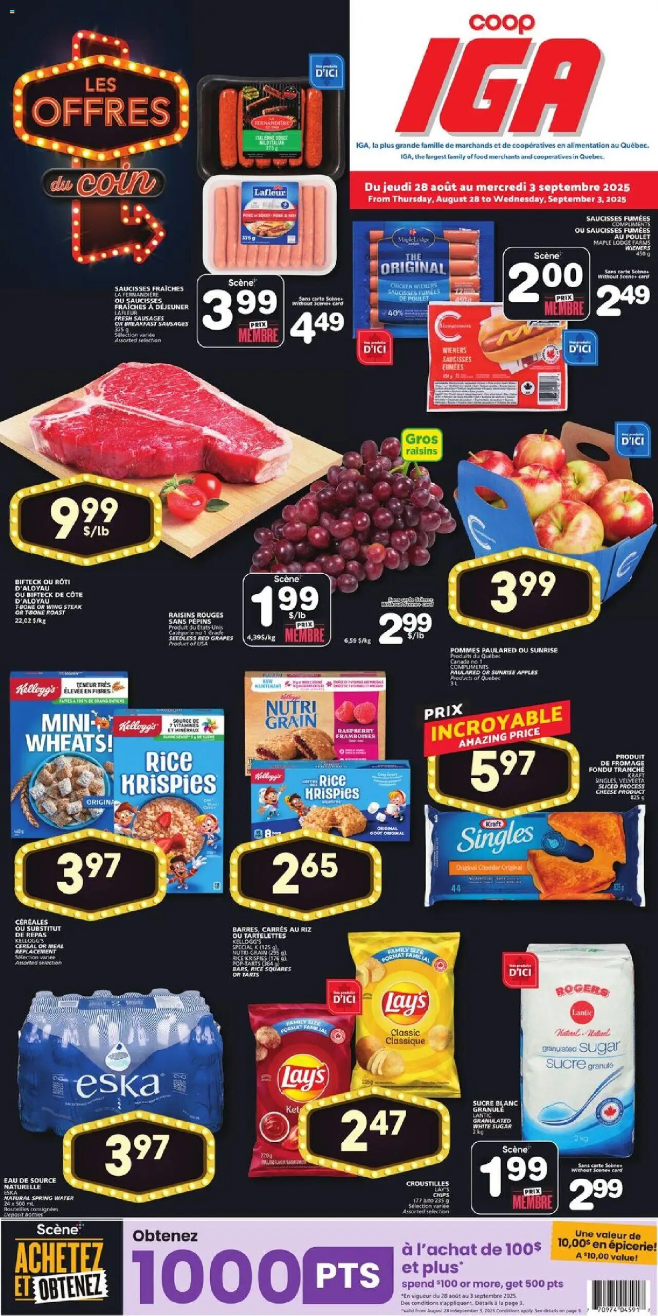IGA flyer valid from Aug 28, 2025 - page number 1