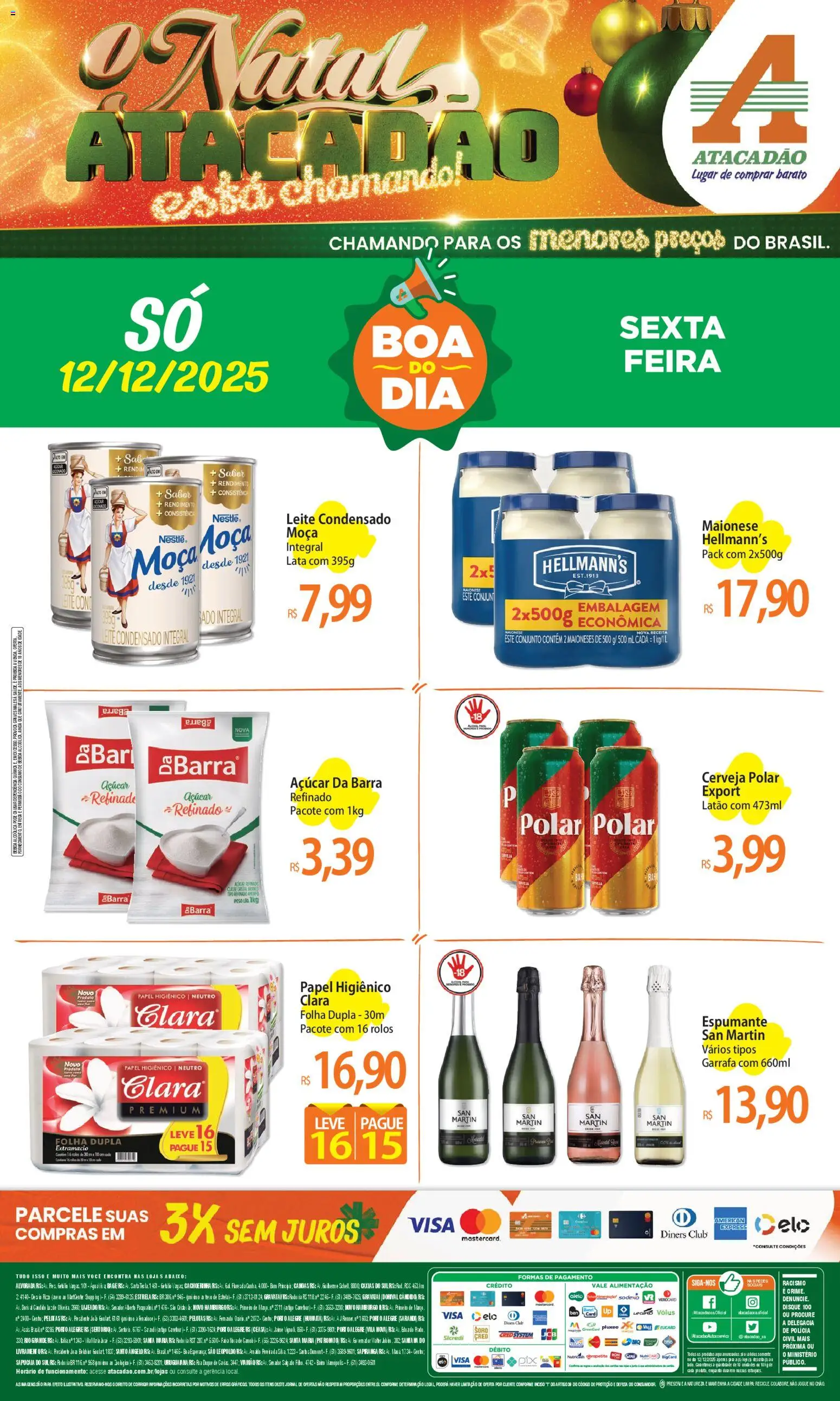 Pré-Visualização do folheto "Ofertas - RS" da loja Atacadão válido a partir de 12/12/2025