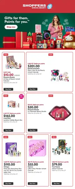 Preview of leaflet Gift Flyer from shop Shoppers is valid from Nov 21, 2025