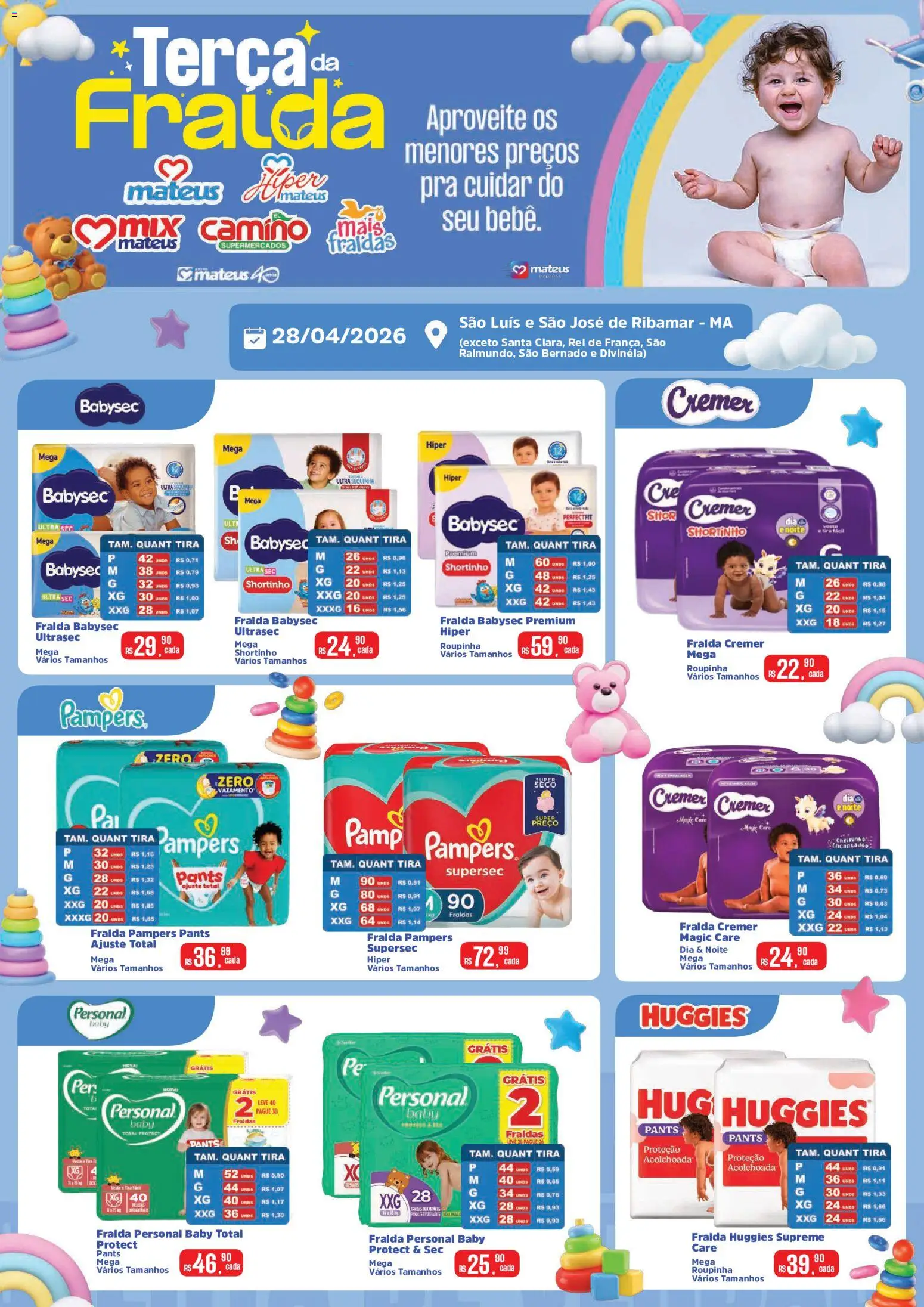 Pré-Visualização do folheto "Mateus ofertas Terça da Fralda" da loja Mateus válido a partir de 28/04/2026