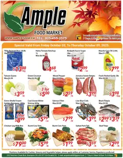 Un aperçu du dépliant Weekly flyer / circulaire du magasin Ample Food Market est valide à partir 3 oct. 2025