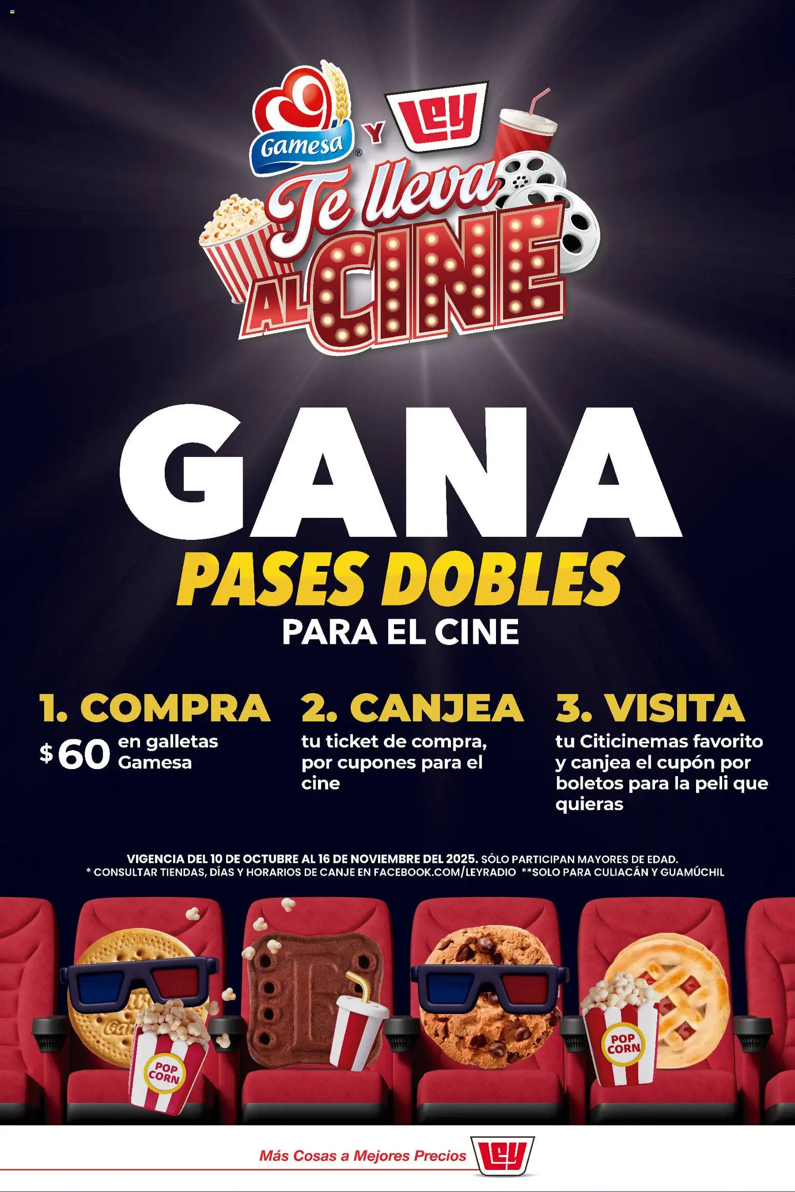 Vista previa las ofertas de la tienda Casa Ley - Folleto Gana pases dobles para el cine desde el 10/10/2025 - Té, Galletas