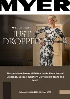 Preview of catalogue Catalogue from shop Myer valid 16/07/2025