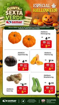 Pré-Visualização do folheto "Ofertas de Halloween" da loja Semar Supermercado válido a partir de 30/10/2025